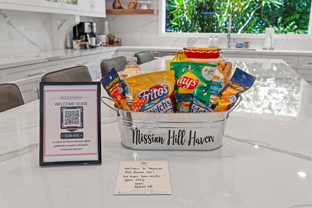 A Little Something Sweet & Savory to Start Your Stay Right