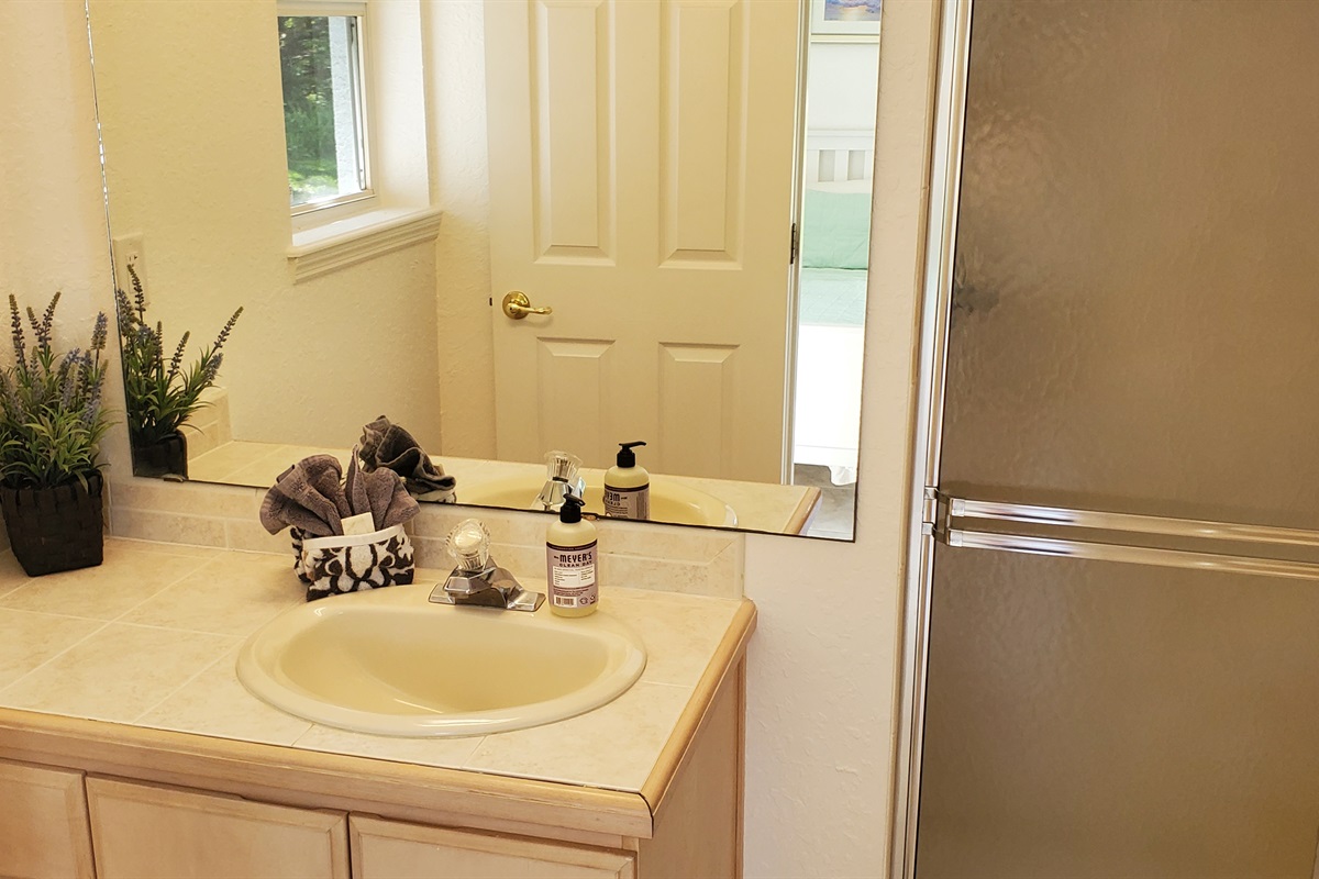 Twin private bathroom with walk in shower