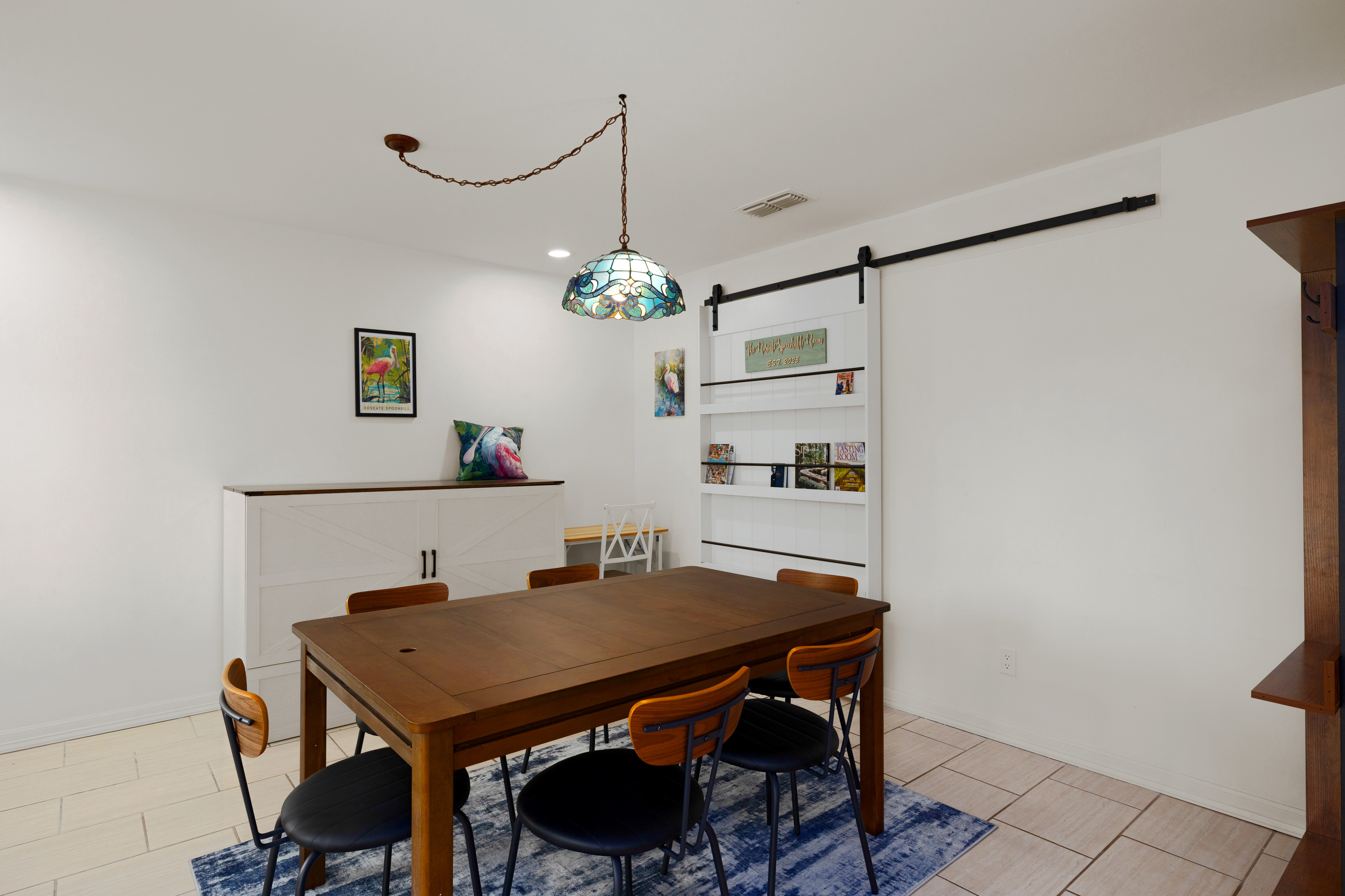 Queen Murphy bed/Game room