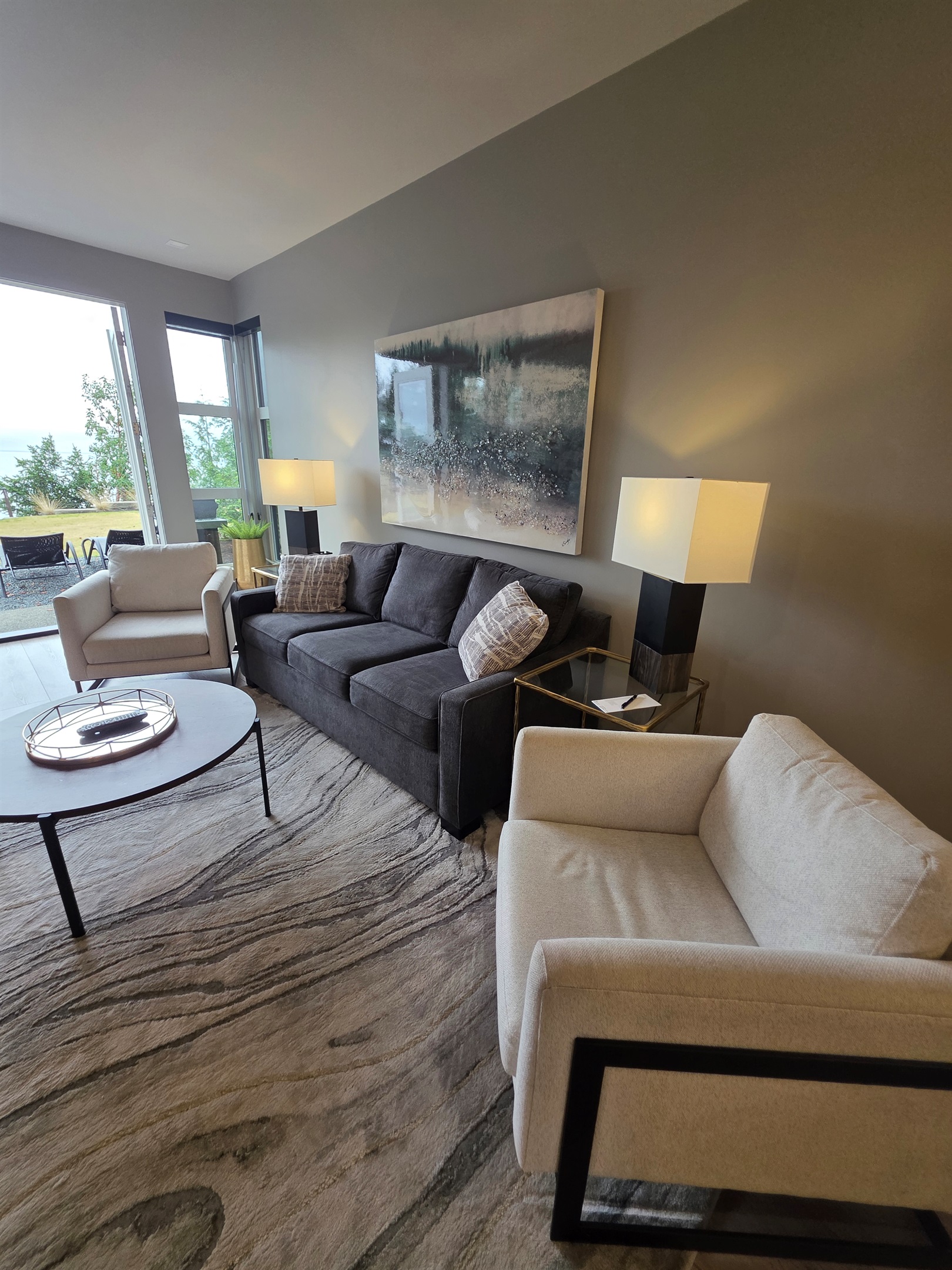 Living room pullout queen couch.