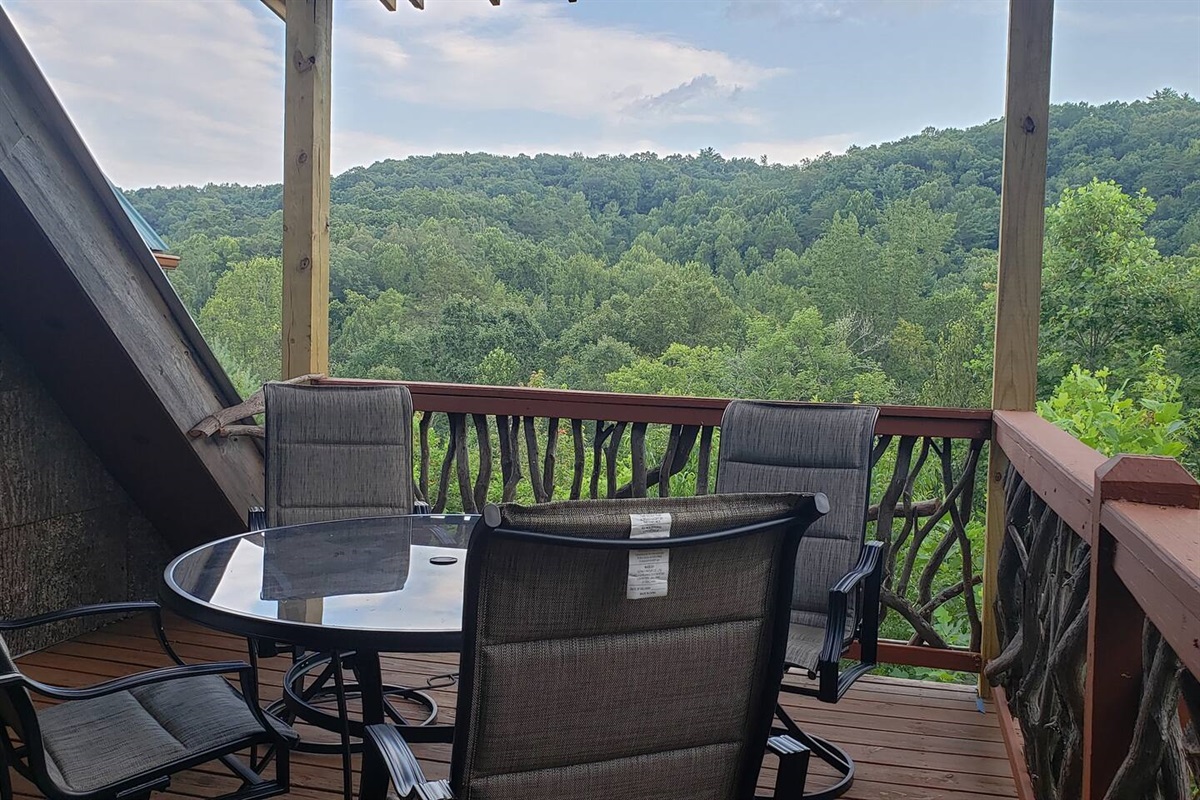 Private balcony accessed from upper level bedroom