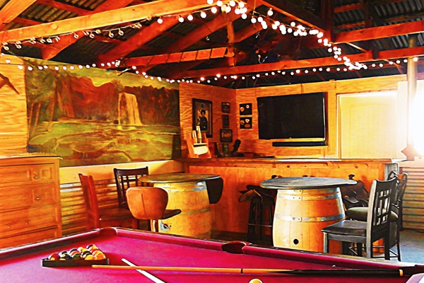 Challenge your friends to a game of billiards in the Saloon