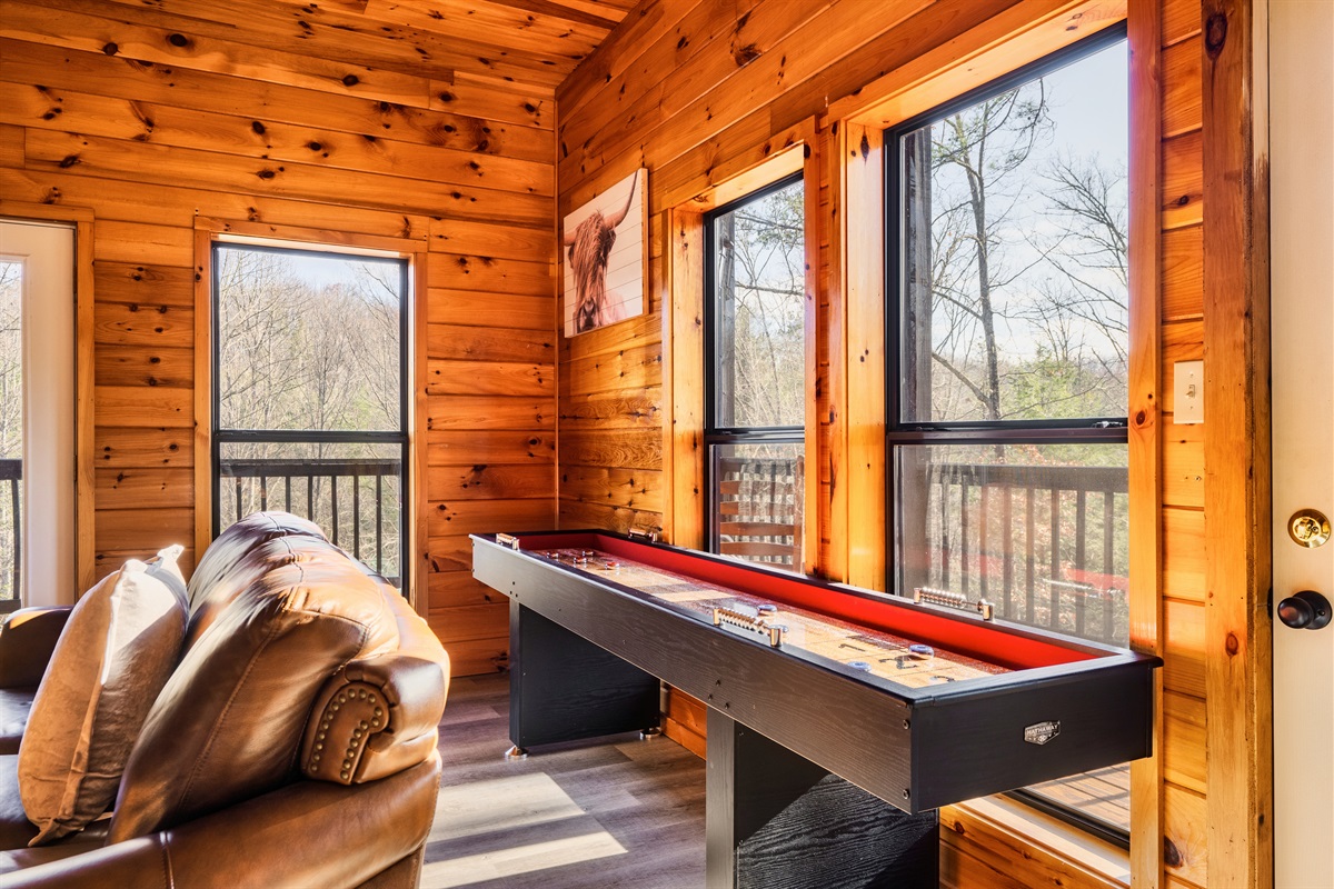 Enjoy the peaceful views while playing Shuffleboard.