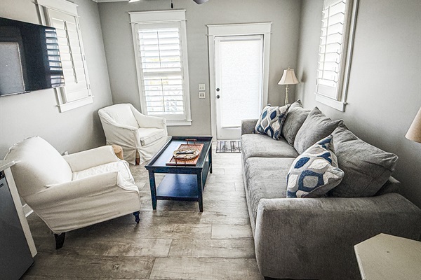 Third floor loft / game room / extra bedroom.  New queen sleeper with gel foam mattress 3/2026.