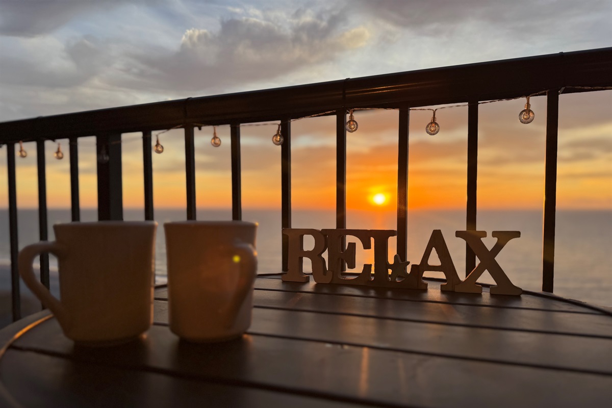Watch the Sunrise off the oceanfront balcony