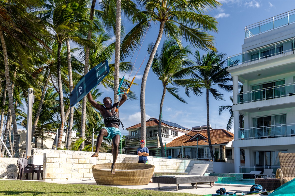 Kite surfing by day, pool chilling by night