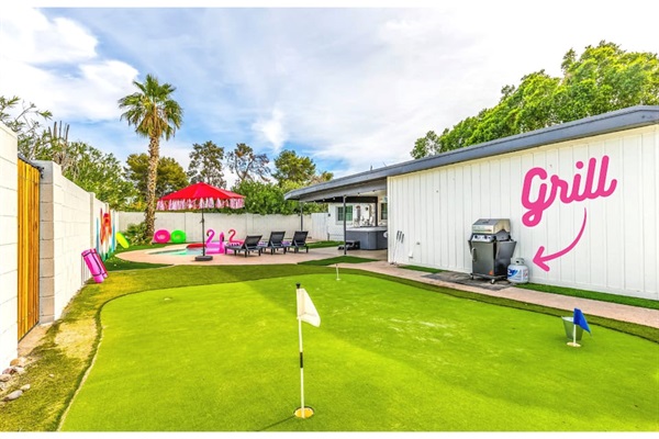 Fire up the BBQ for a laid-back cookout steps from the pool and putting green.