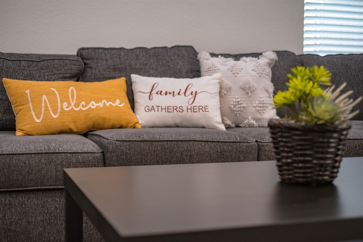 Enjoy the cozy nights lounging on the large sectional.