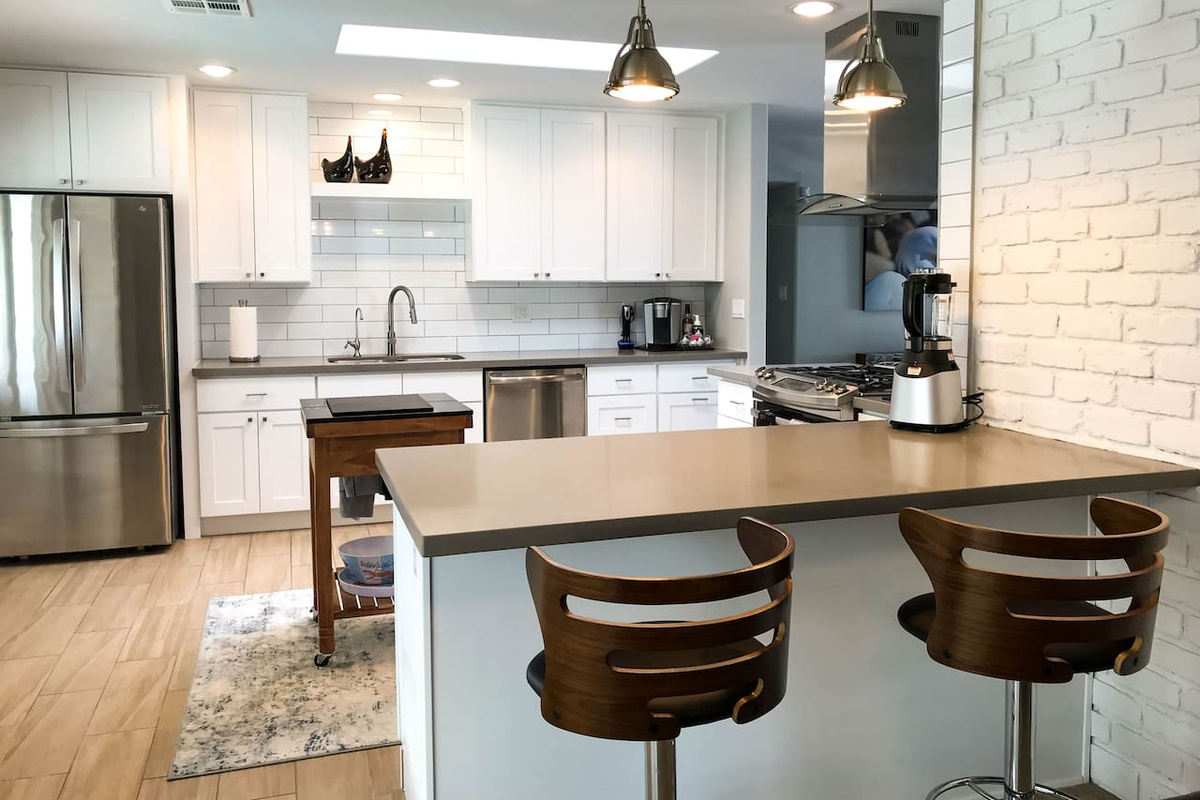Kitchen bar accommodates two