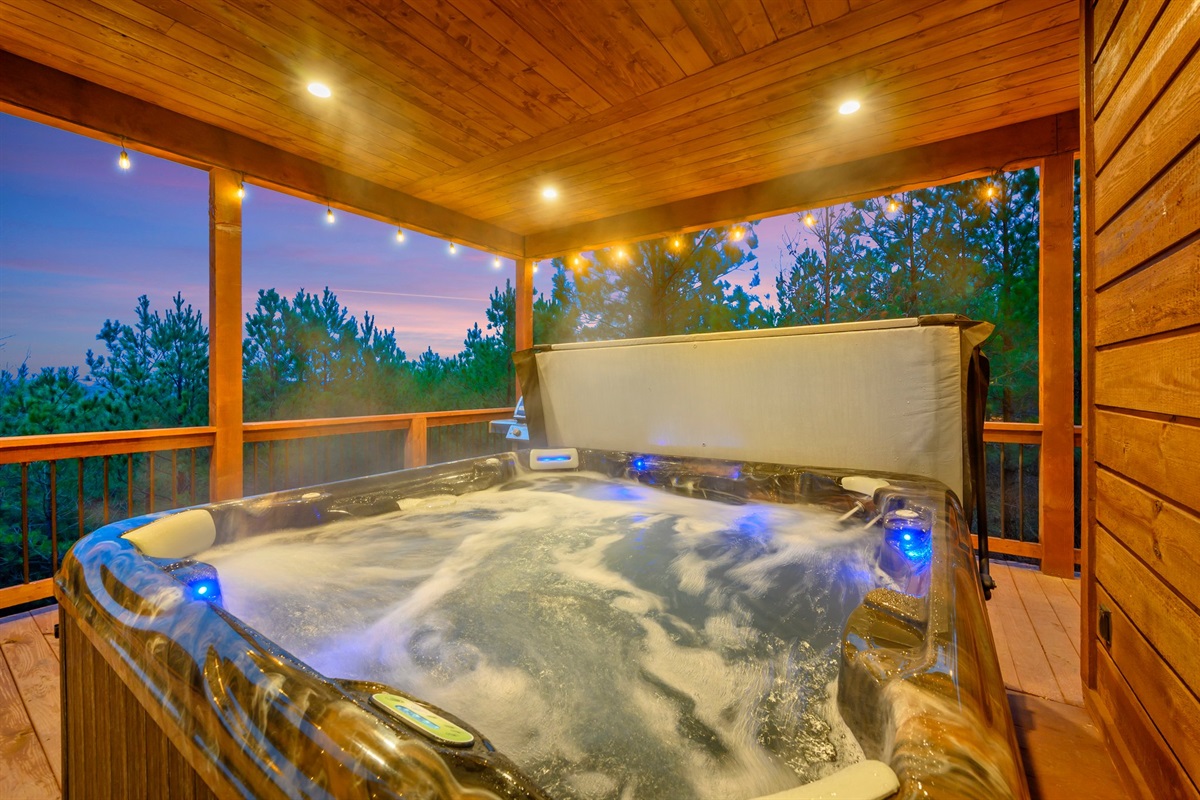 Enjoy the hot tub and the views.