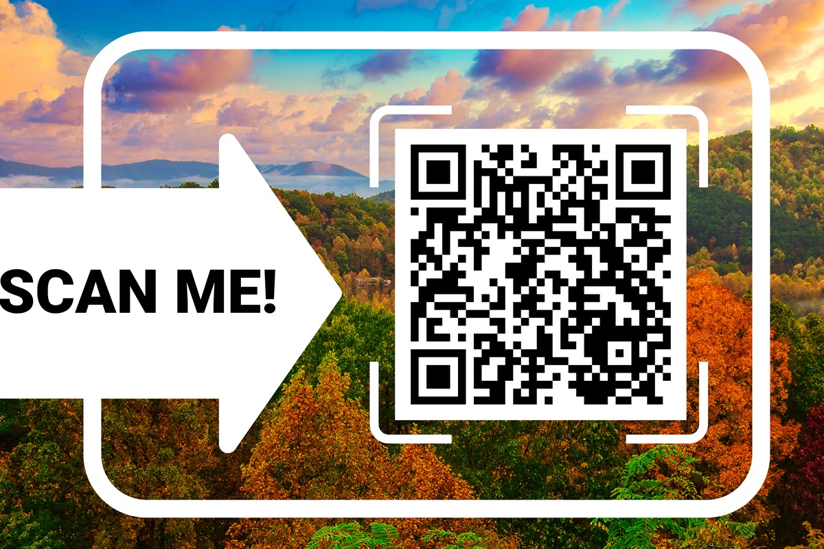 Scan this QR code to see a video tour of Mountain Sky Cabin