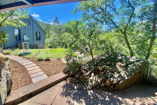 View of the newly finished backyard from the gazebo.