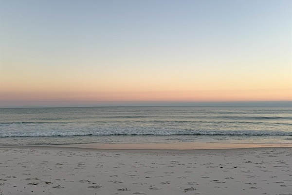 Private Gulf beach at sunset