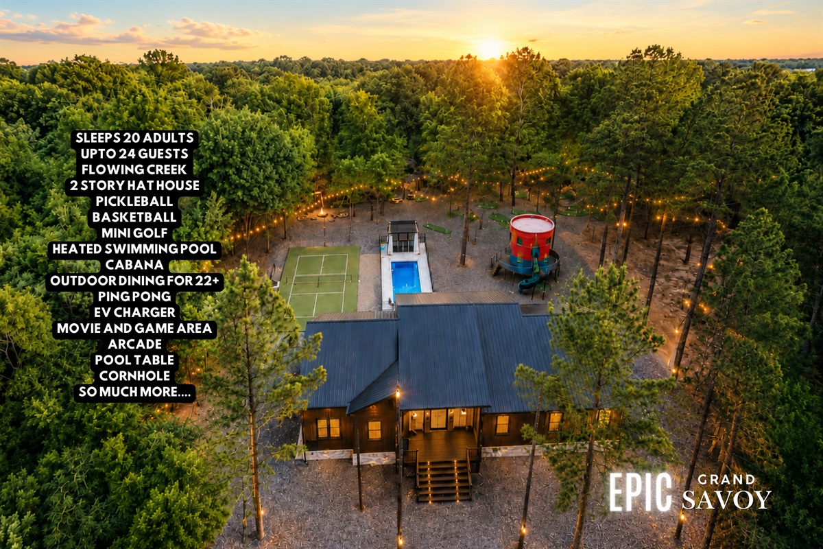 Outdoor Oasis: Dive into fun with a heated pool, mini golf, and playground in the woods!