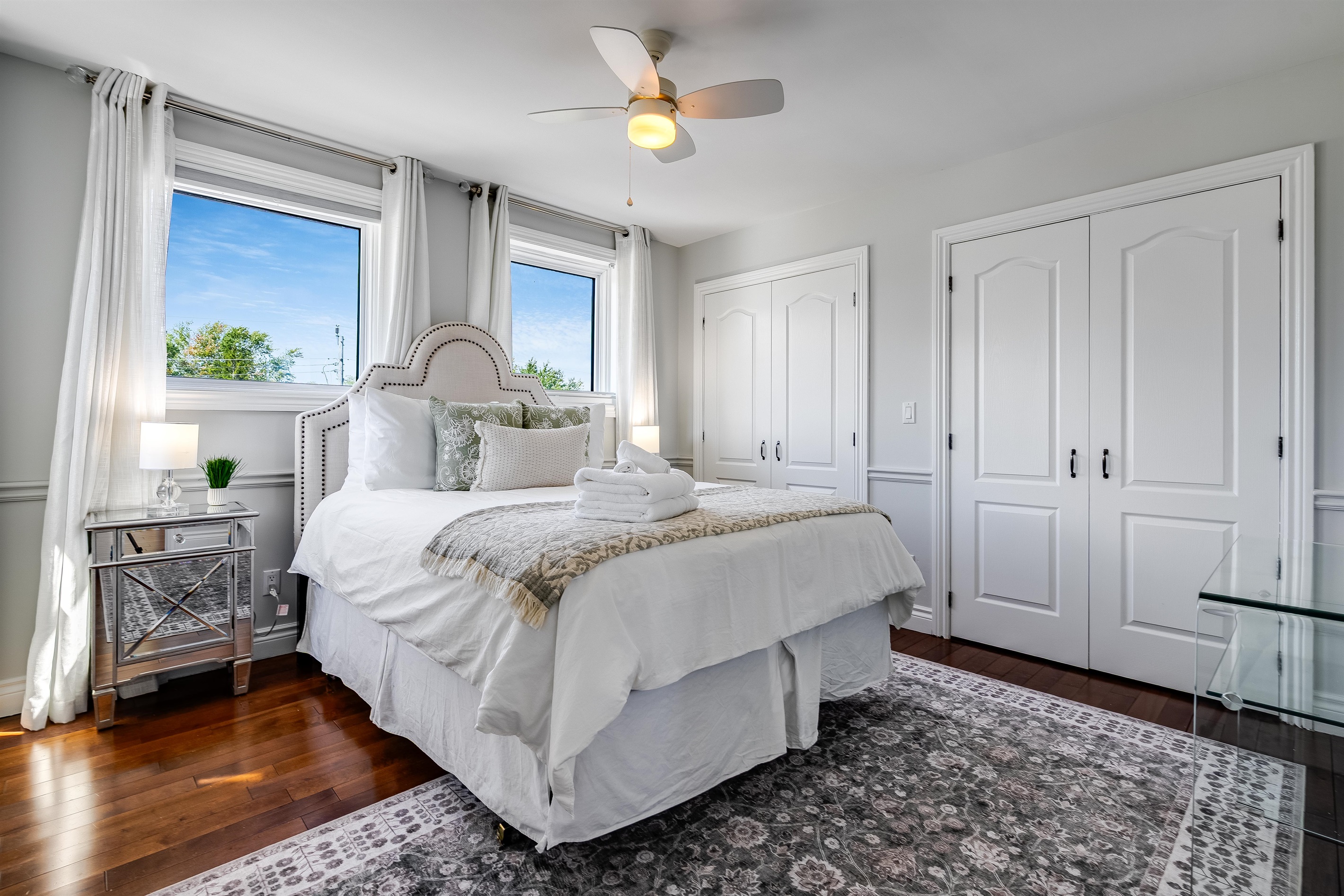 A Queen bed, with a timeless design woven with calm.