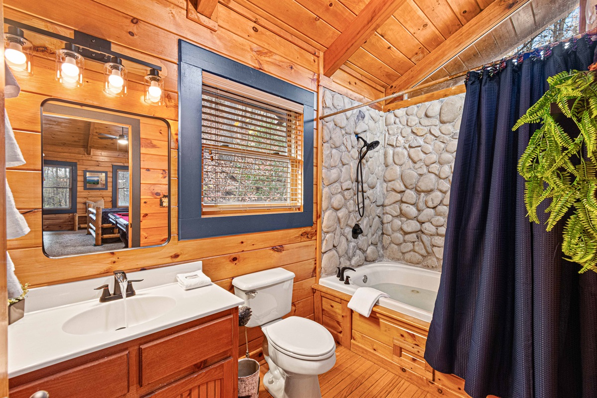 Upstairs bedroom attached full bathroom