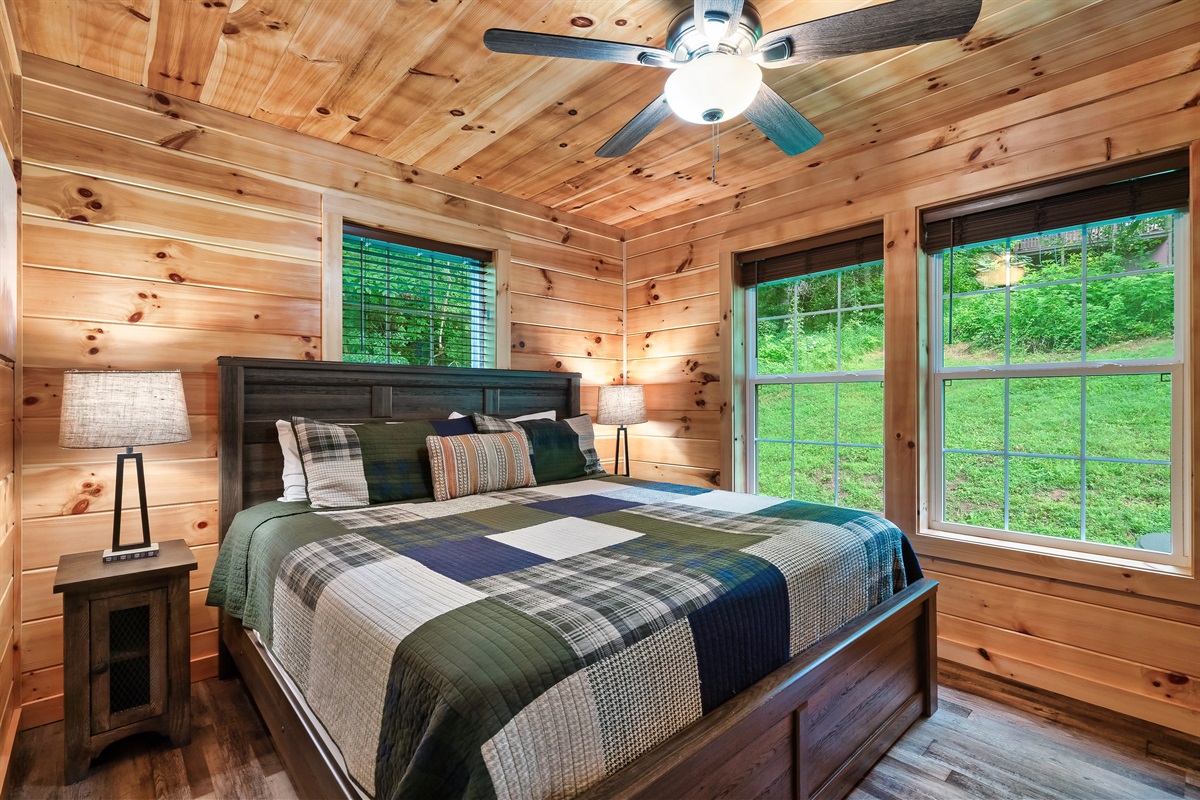Escape the chaos, find solace in our serene bedroom