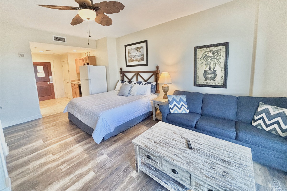 King size bed and queen sleeper sofa available!