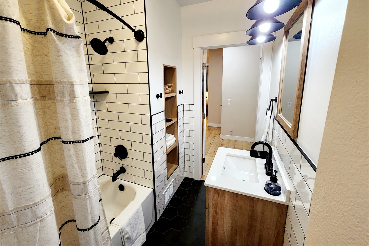 First floor bathroom. Newly remodeled in 2024.