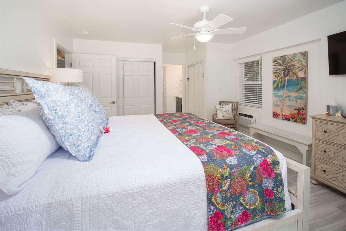 Guest bedroom 1 with a King size bed, AC, Smart TV
