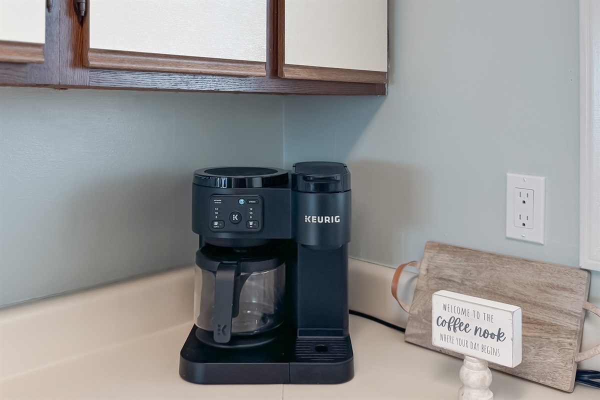 The heart of the home starts here. This kitchen countertop is ready to brew your favorite coffee and toast to a new day.