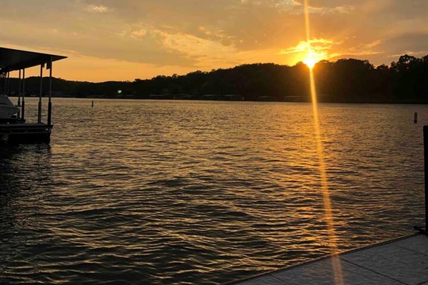 Sunset view from the concrete dock. 