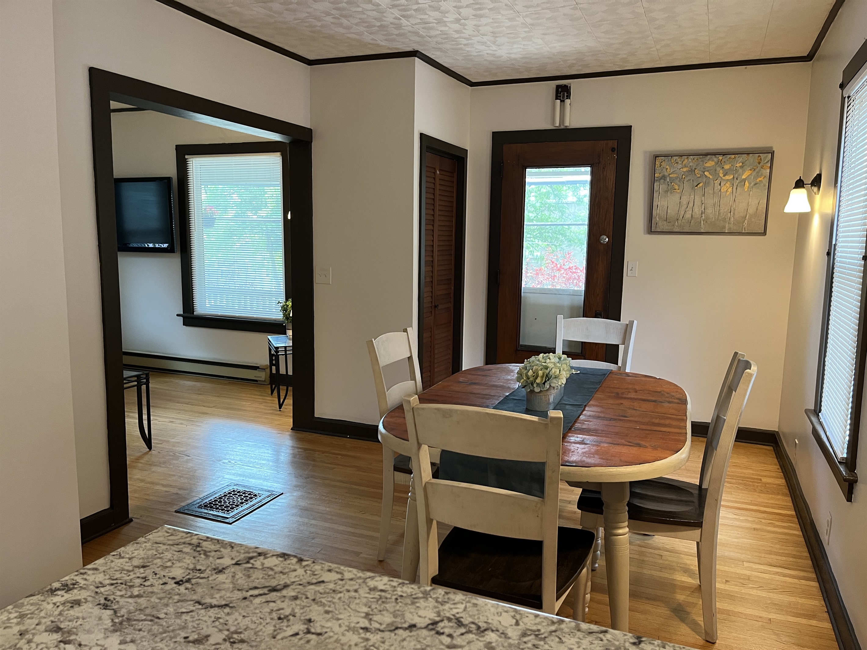 Dining area into living room