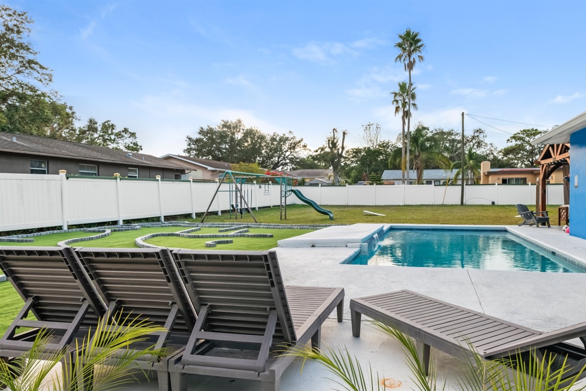 heated saltwater pool