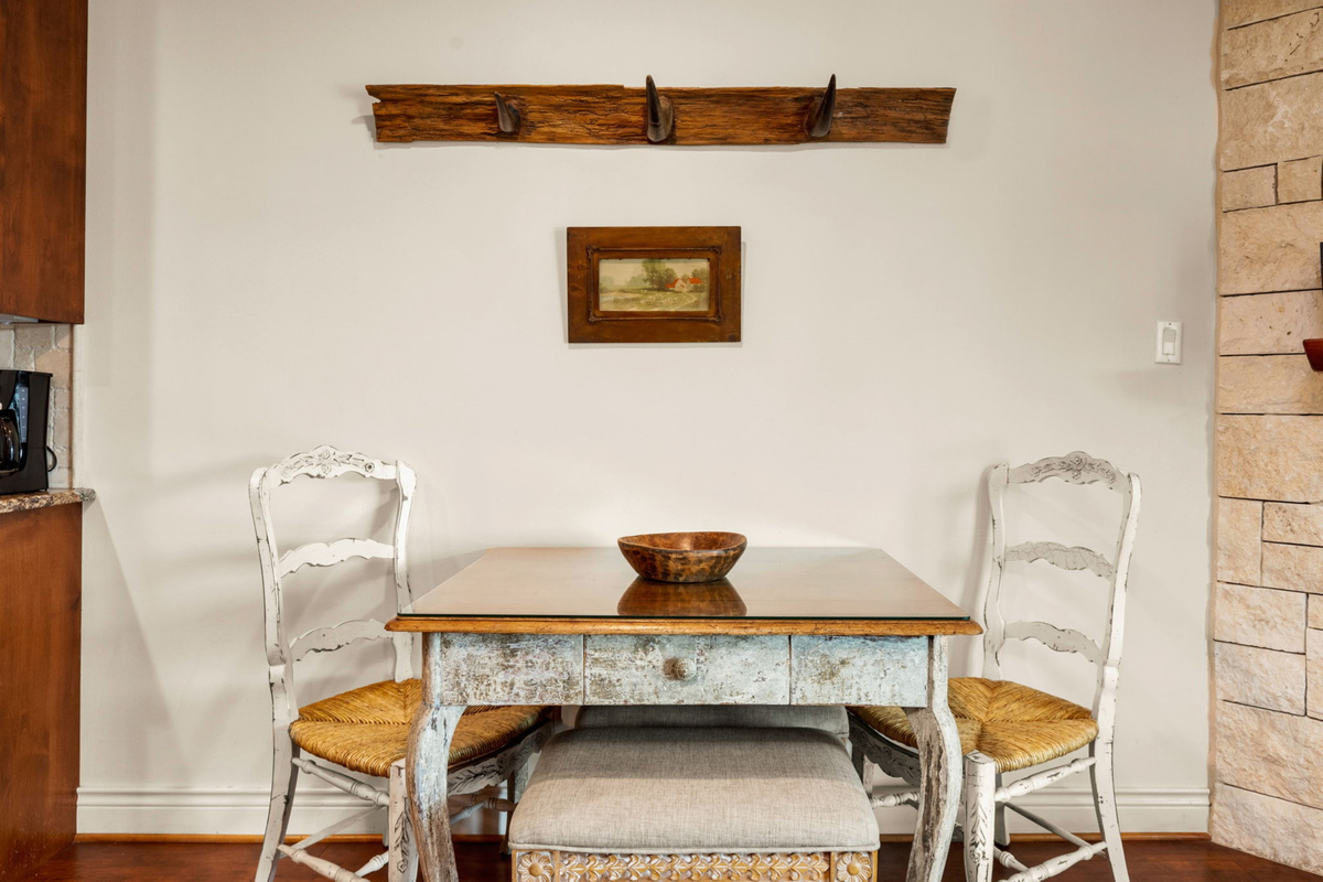 Cute dinette area with antique table