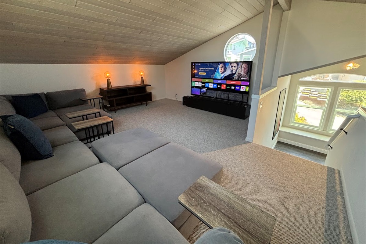 Loft with large screen TV