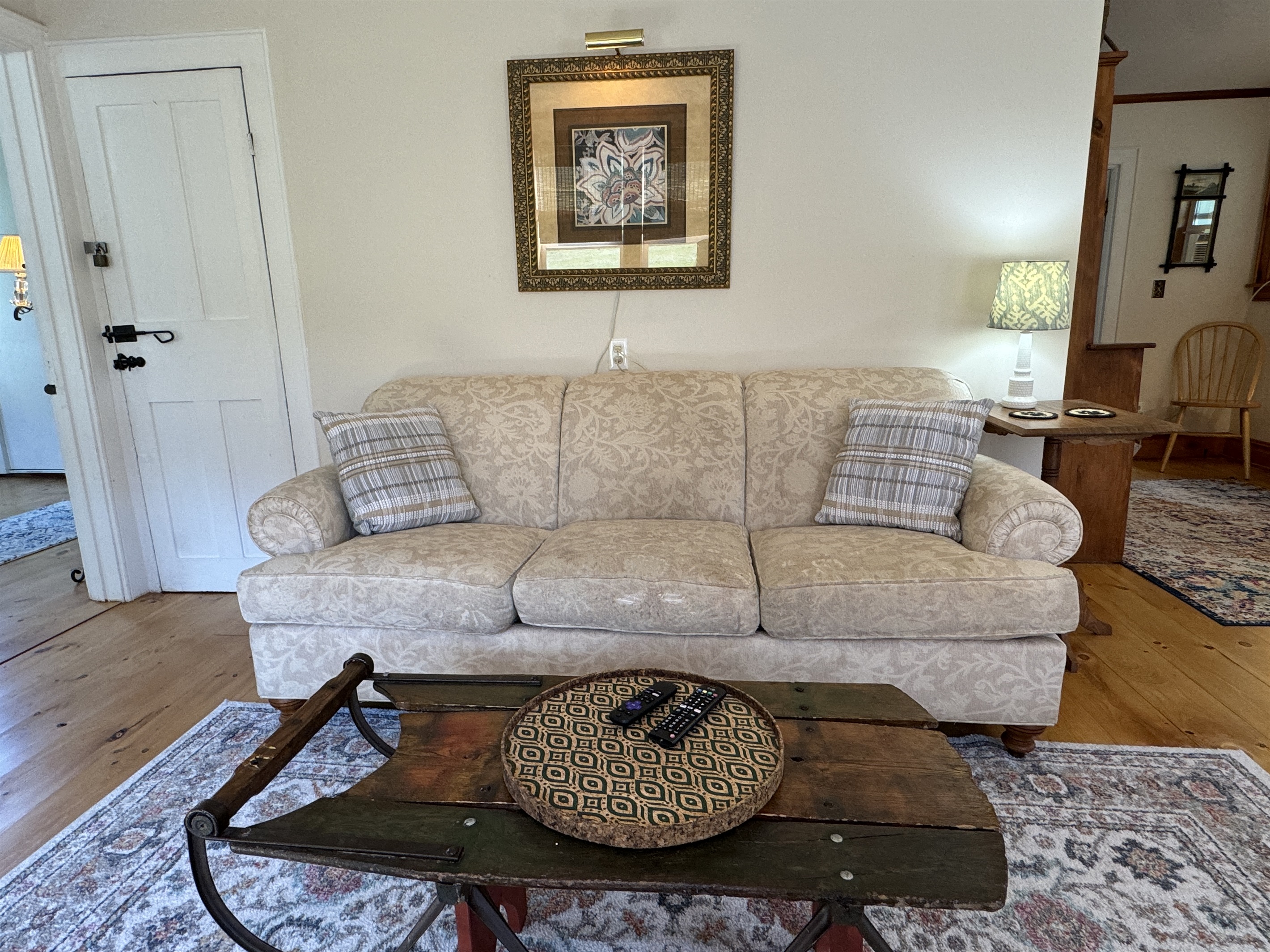 LIving room for cool old sleigh coffee table