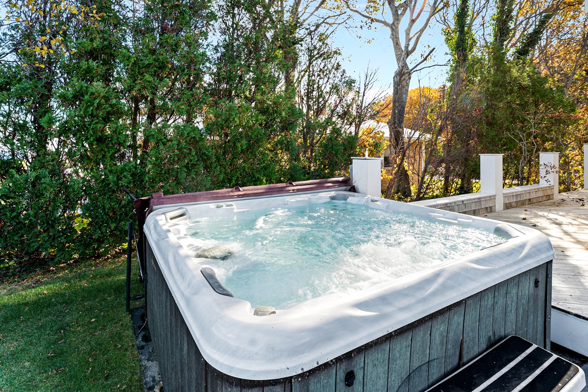 Gather in the hot tub and take in the views while you relax.