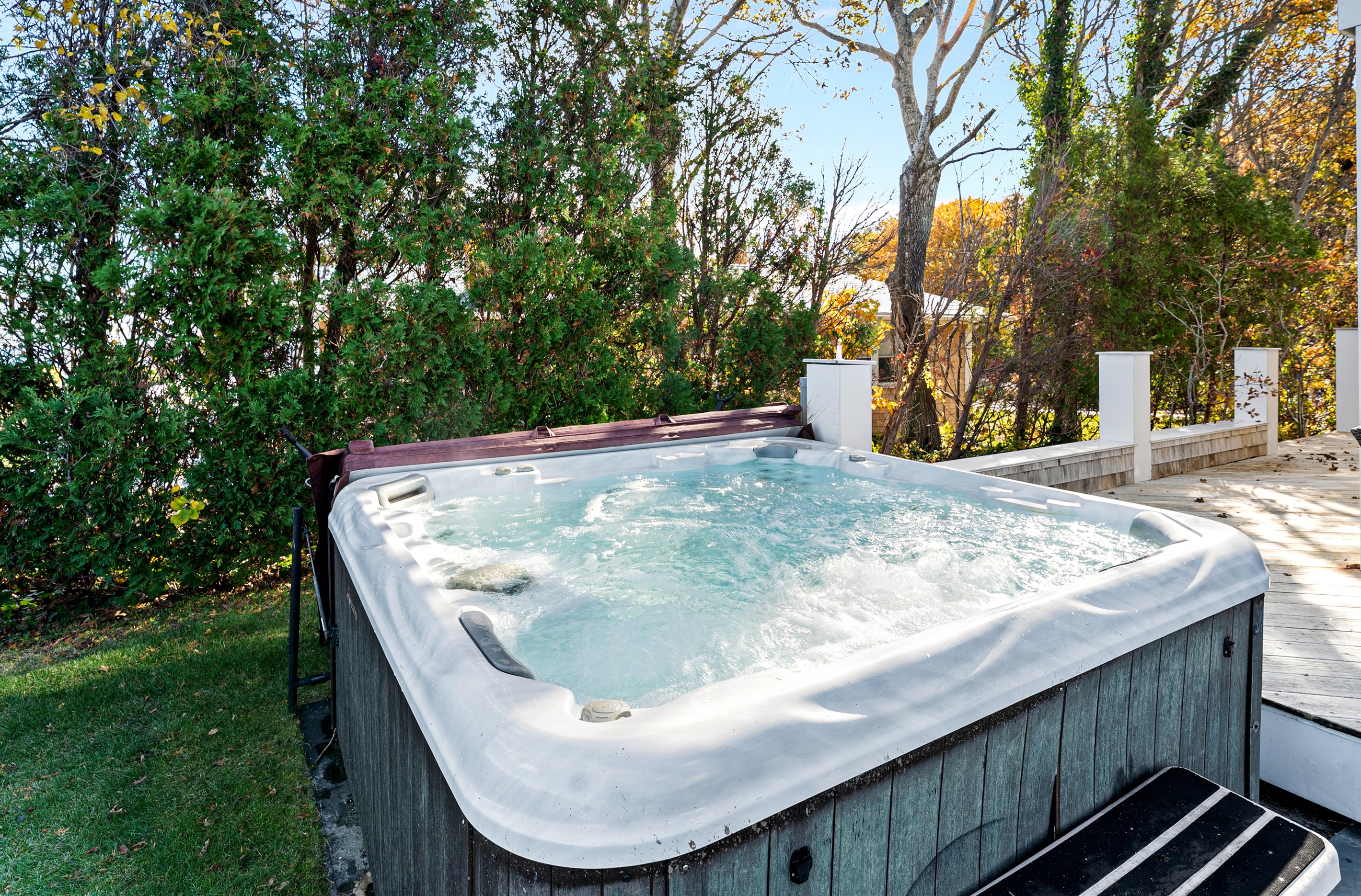 Gather in the hot tub and take in the views while you relax.