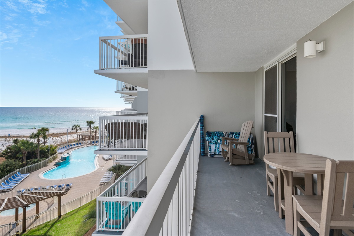 4 beach chairs and umbrella available