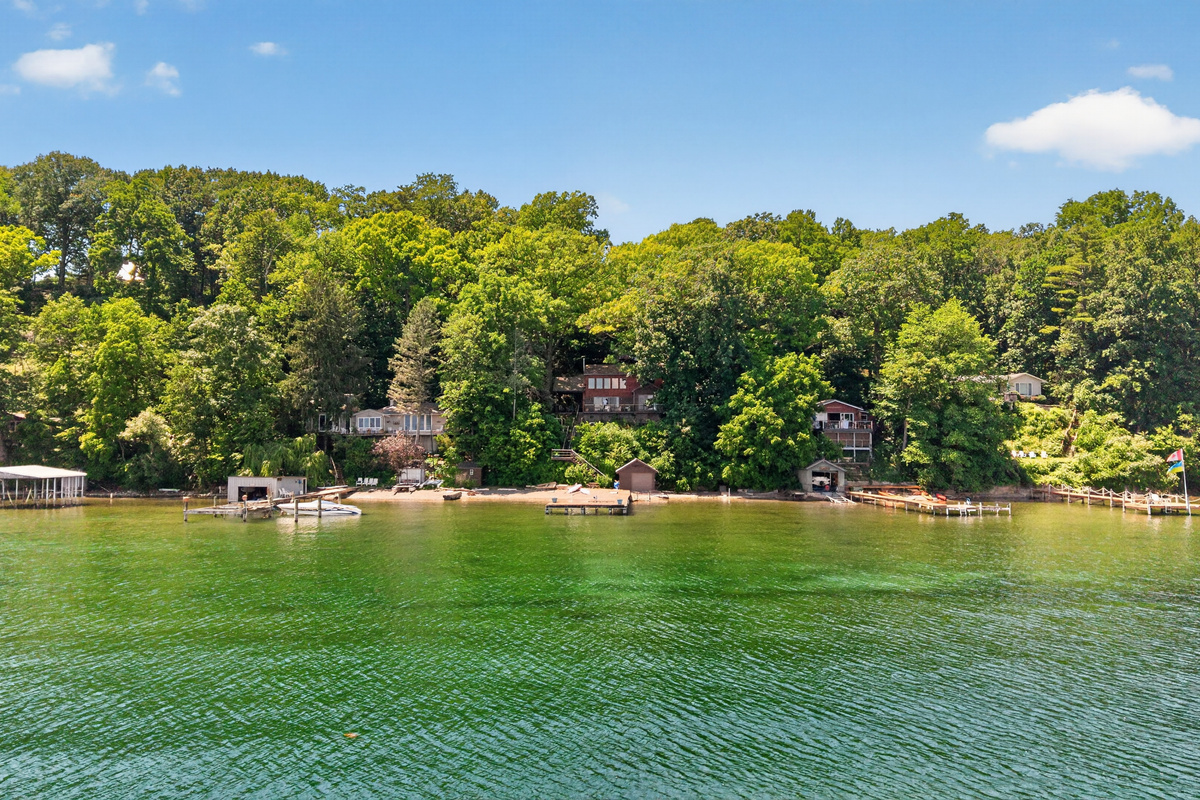 Waterfront homes viewed from across the water