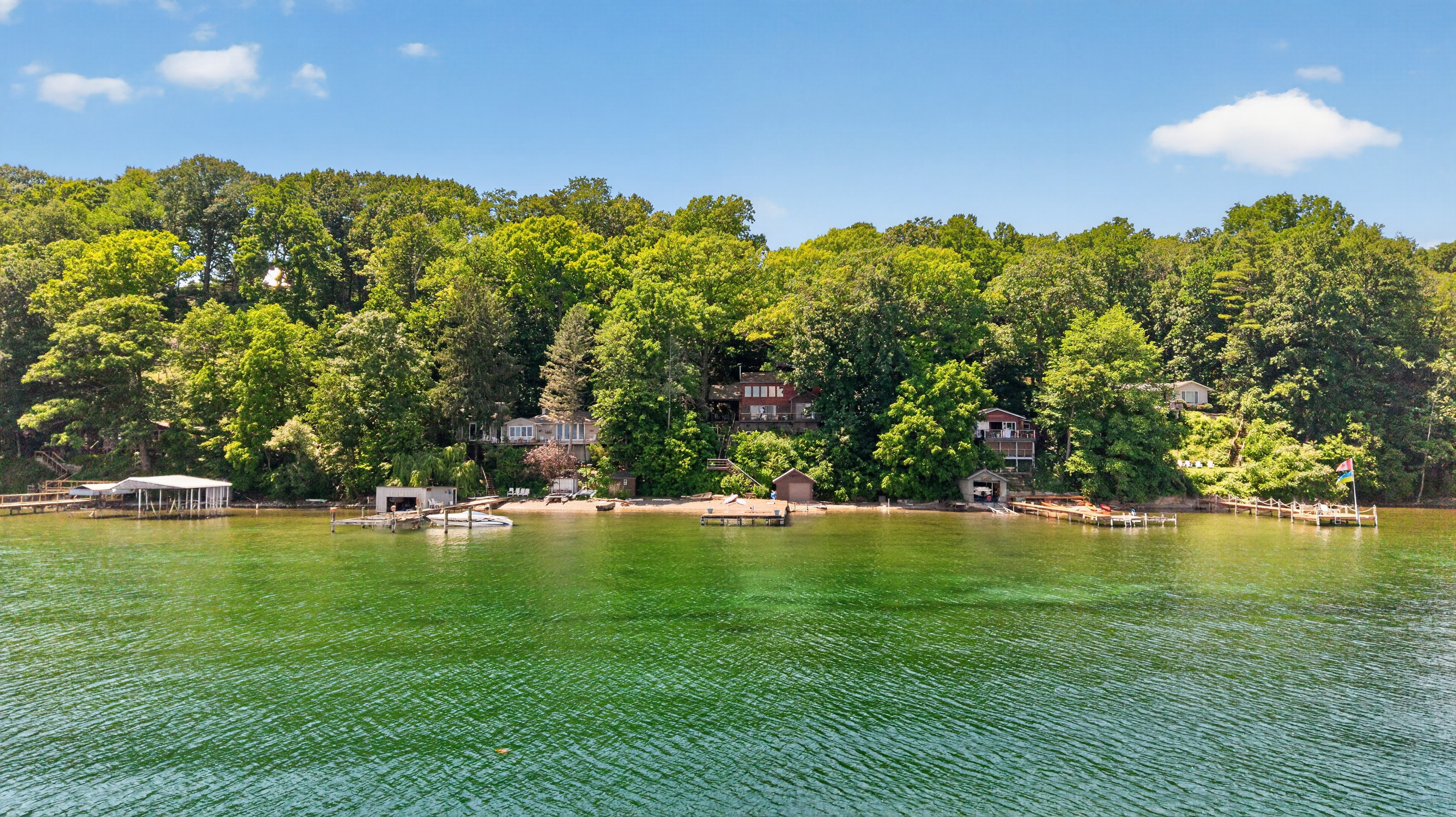 Waterfront homes viewed from across the water