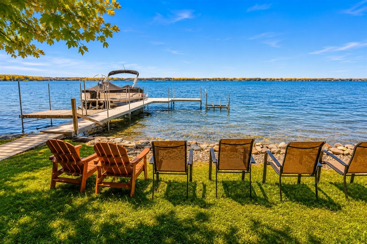 Relax with breathtaking lake views from this private waterfront oasis! Enjoy morning coffee by the shore or unwind in the evening as the sun sets over the water. 