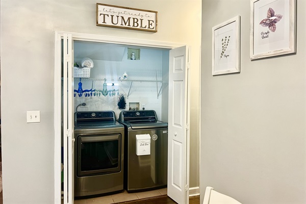 Traveling light or need a refresh? Enjoy the convenience of a modern LG washer and dryer, right in your space. Perfect for groups, this sleek amenity lets you easily take care of laundry during your stay, adding extra comfort and ease to your visit.