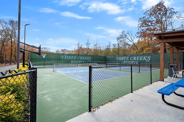 Fresh air, tall trees, and a full sports court just steps from the clubhouse