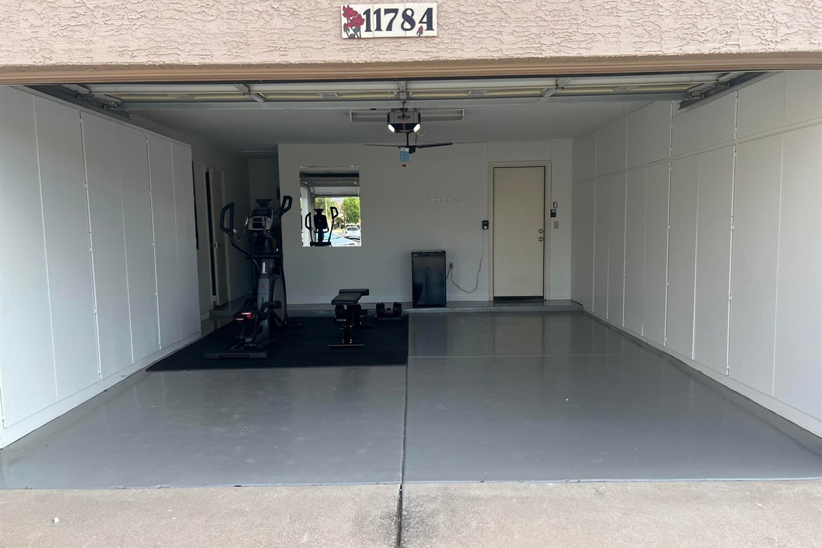 Gym in 2-Car Garage