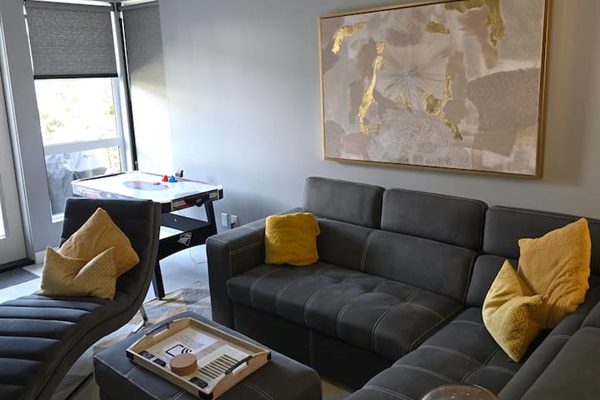 Pull out double sofa and chaise lounge. 