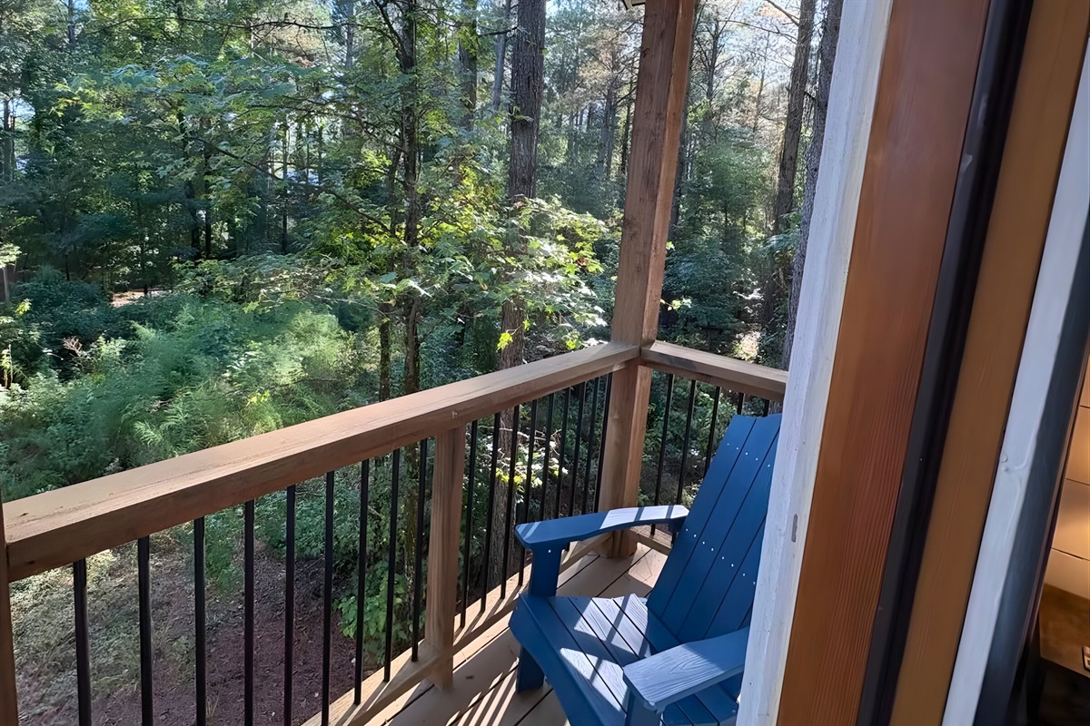 Sneak away to the private balcony for your morning coffee.