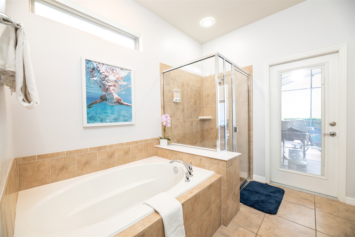 Master Bath 1 - Shower, Tub and Pool Access