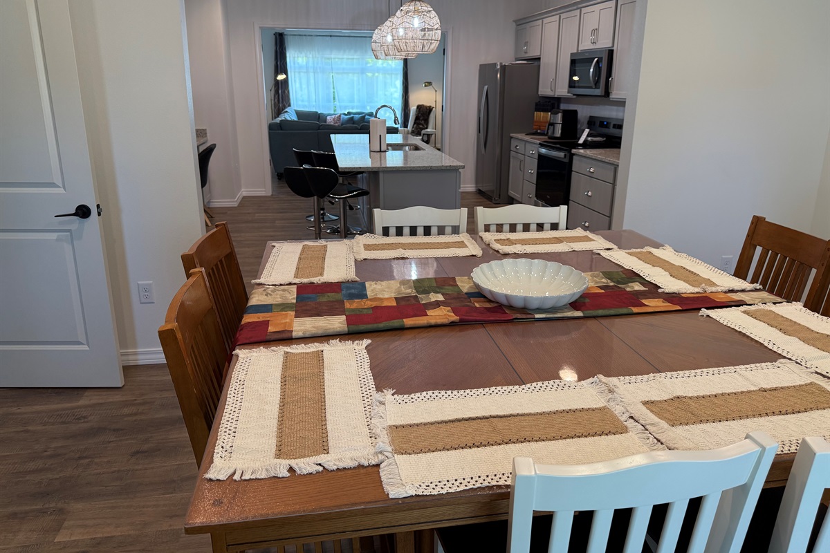 View from dining room to living room