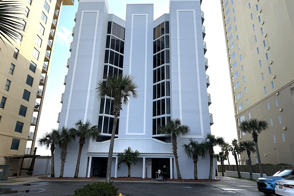 front of the building