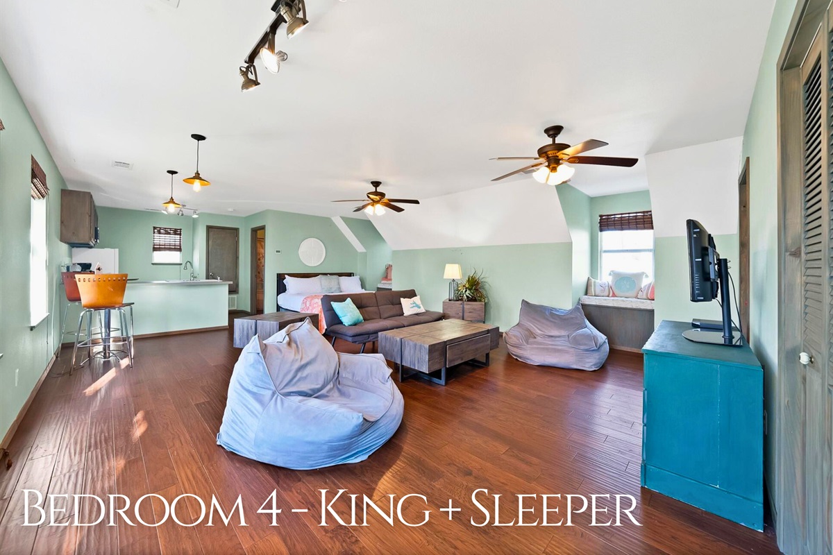 Another cozy sleeping space with room to stretch out and settle in.