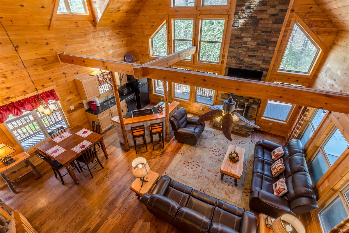 Loft View of Open Living Room