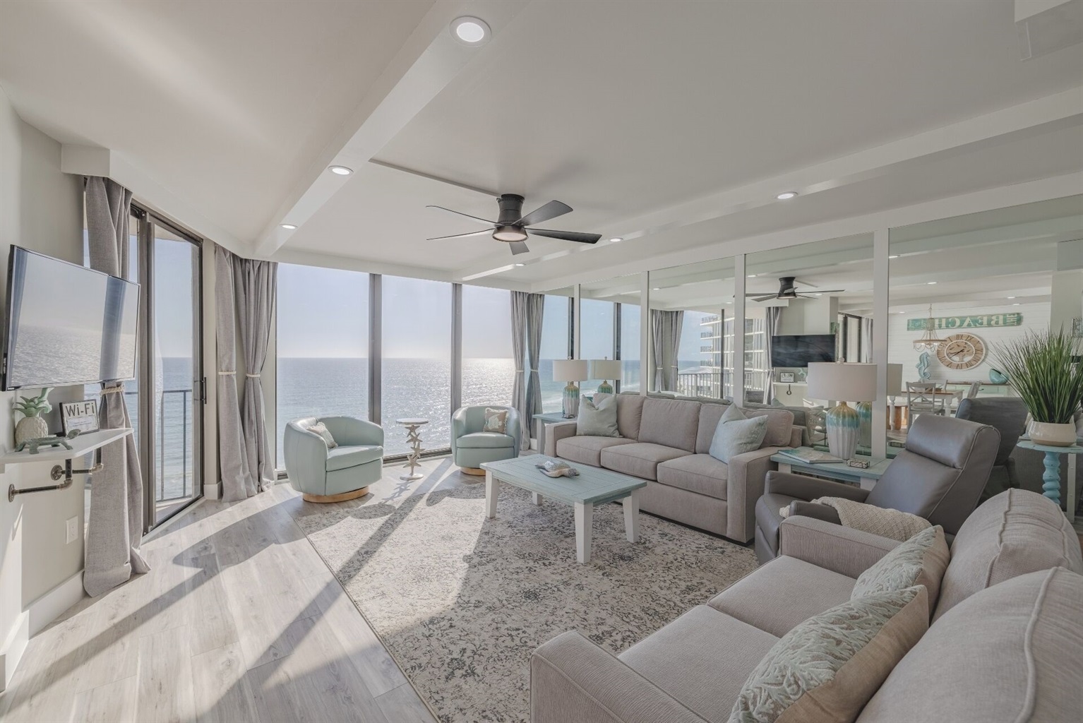 Comfy seating with sleeper sofa and smart TV