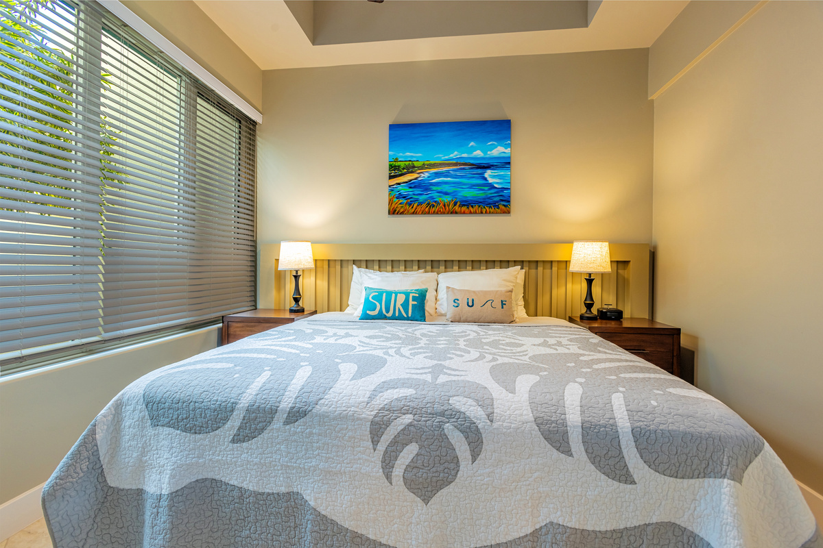 Another view of the second bedroom with two twin XL beds which can be pushed together on request (prior to guest's arrival) as seen in those photo