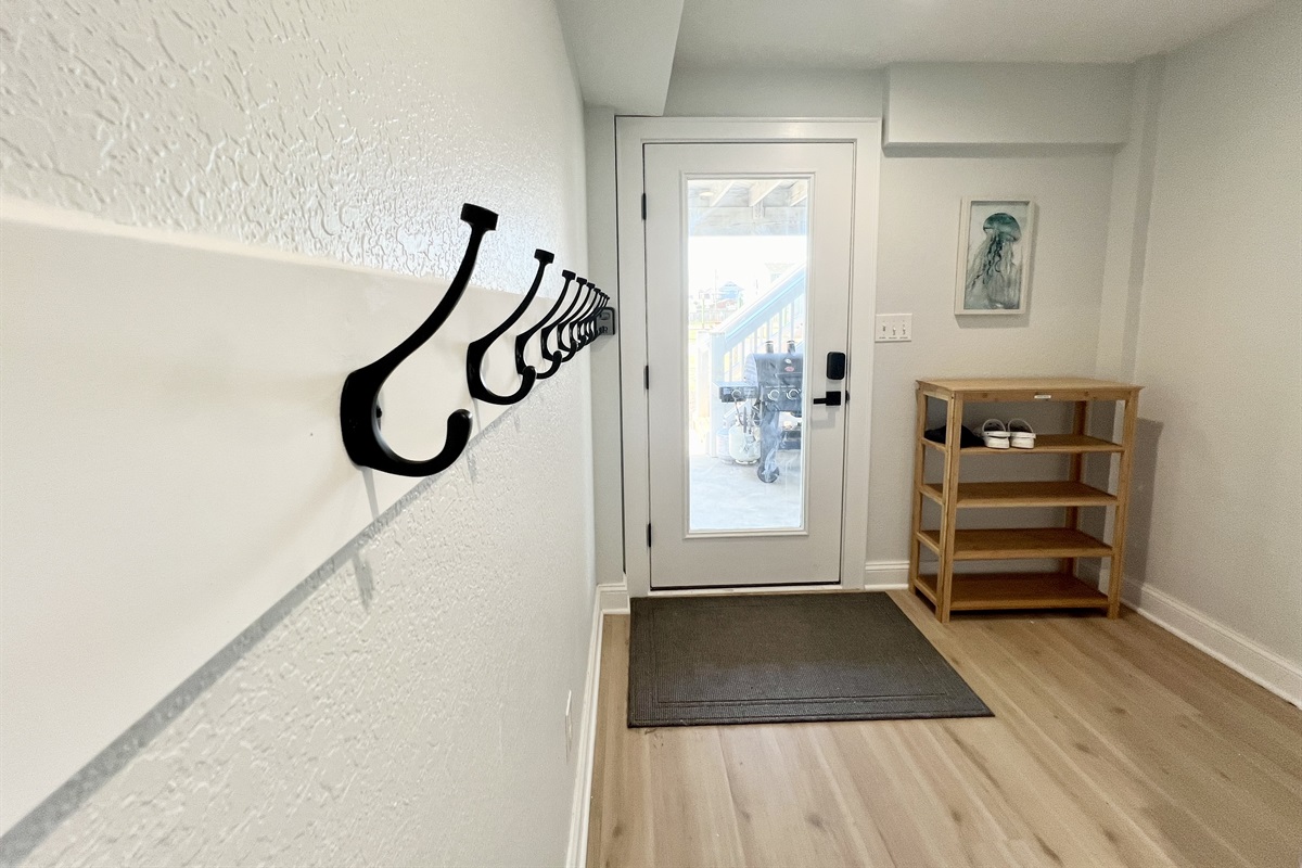 Plenty of hooks and a shoe rack!